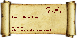 Tarr Adalbert névjegykártya